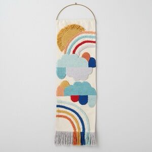 West Elm Rainbow Woven Textured Wall Hanging